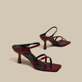 2025 Summer New French Temperament And A Word Wearing Fairy White Commuting High-Slip Slippers Woman HZ0115