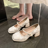 Vintage Temperament Elegant Small High Single Shoes Summer New New Chinese Style Cheongsam Temperament High Heels HZ0115