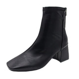 Korean Version Of The Head Thick And Short Boots Woman New Fashion Zipper High And Martin Boots HZ0115