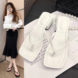 Clip Cool Slippers Women 2025 Summer New Fashion Outside The Square Head And Anti-Slip Beach Flip-Flops HZ0115