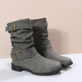 Large-Size Women's Boots 2025 Autumn And Winter New Low-Bottom Low-Key And Women's Boots In The Boots Women's Batch HZ0115