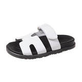 2025 Summer New Thick Bottom Cool Slippers Large-Size Magic Sticker Outside Wearing Casual Women's Shoes HZ0115