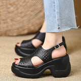 2025 Summer New Roman Hollow Anti-Slip Wear-Resistant Women's Shoes Soft And Comfortable Out Fashion With Mother Shoes HZ0115