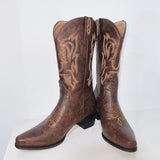WISH 2025 Autumn And Winter New Head Embroidery Line In The Coarse And Ladies Large Size Sleeve Western Boots HZ0115