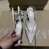 ZAJ2025 Spring New Feel Sandals Women Wear French Evening Fairy Style Sharp Single Shoes In Summer HZ0115
