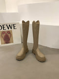 White Chelsea Boots Long Barrel Knight Boots 2025 New Martin Boots Autumn Winter Women's Shoes High-Heeled Long Boots HZ0115