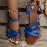 Large-Size 2025 Summer New Shoes Fashion Flat Shoes Sandals Roman Shoes Beach Shoes Women's Shoes HZ0115