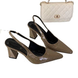 The New Women's Shoes In The Summer Of 2025 Simple Classic Back Empty Bag Head Thick Heel Korean Version Of High-Heeled Single Sandals HZ0115