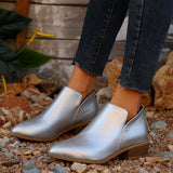 Sharp-Headed Coarse And Short-Sleest Women In Spring 2025 New Large-Size Zipper Fashion Comfortable Martin Boots HZ0115