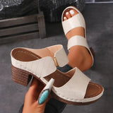 2025 New Summer Women's Large Size High-Heeled Slippers With Fish Mouth Outside Wearing High-Heeled Slippers HZ0115