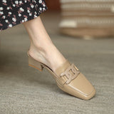 Original Ins Is A Great Wear ~ Square Head Muller Slippers Women 2025 New Thick And Bag Head Half Slippers HZ0115