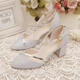 In The Spring Of 2025, The Clasp-Butled Sandals Women's Korean Version Of The Coarse Heel High Heel High-Heeled Shoes In The Daily Female Design Trend HZ0115