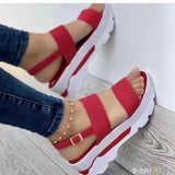 New 2025 Slope And Casual Buckle Beach Sandals And Roman Style Sandals Women HZ0115