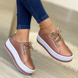 Large-Size Casual Single-Shoe Women's New Round-Headed Thick-Soled Casual Viscose Shoes Single Shoes HZ0115