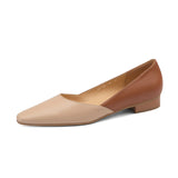 Ins Niche Design!New Minimalist Square Head Flat Heel Single Shoes Women's Light-Mouthed Grandmother Shoes HZ0115