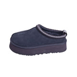 2025 New Lazy Shoes Thick-Soled Pine Cream Wool Shoes Hairy Shoes Large Size Wearing Warm Fashion Side Of The Female Cotton Drag HZ0115
