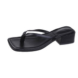 Clip Cool Slippers Women 2025 Summer New Fashion Outside The Square Head And Anti-Slip Beach Flip-Flops HZ0115