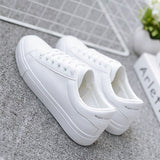 Small White Shoes Women 2025 Spring And Autumn New Fashion Flat Shoes Students Breathable Women's Shoes Net Red Single Shoes Casual White Shoes HZ0115