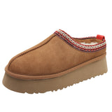 2025 New Lazy Shoes Thick-Soled Pine Cream Wool Shoes Hairy Shoes Large Size Wearing Warm Fashion Side Of The Female Cotton Drag HZ0115